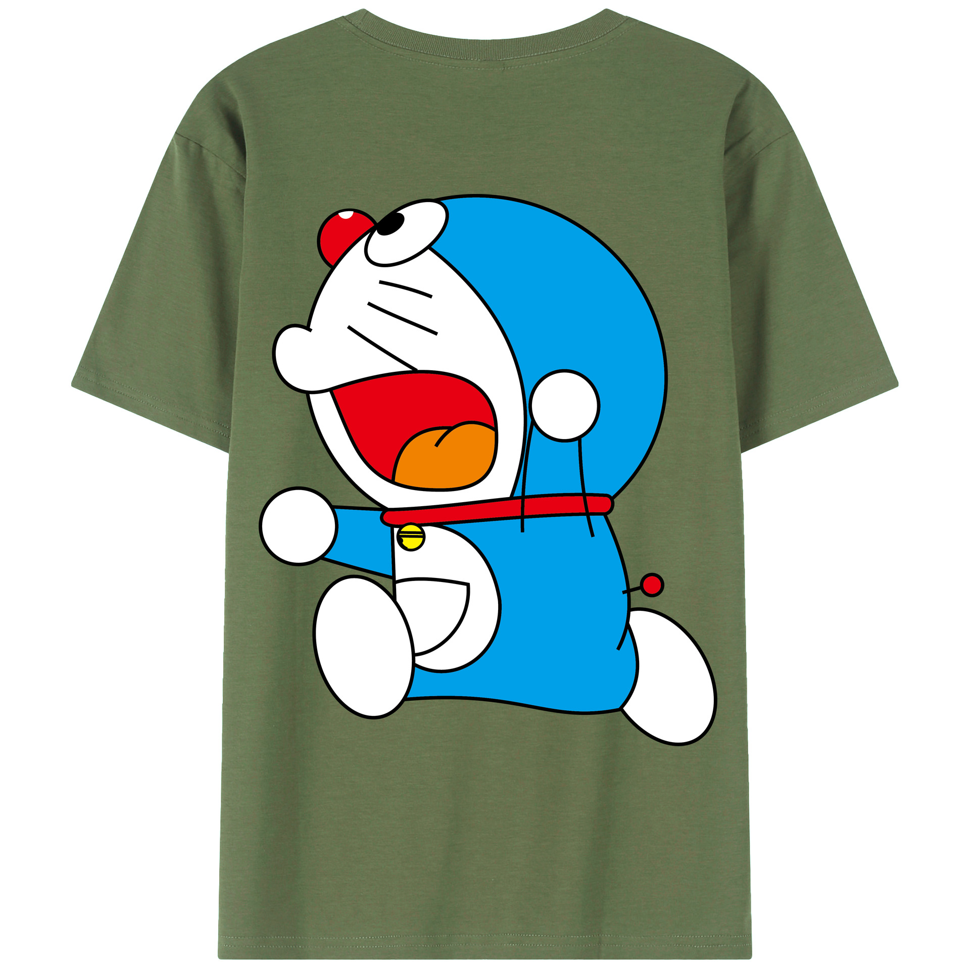 （画像用） ドラえもん Doraemon 綿100％ メンズ半袖Tシャツ（バックプリント） 通気性